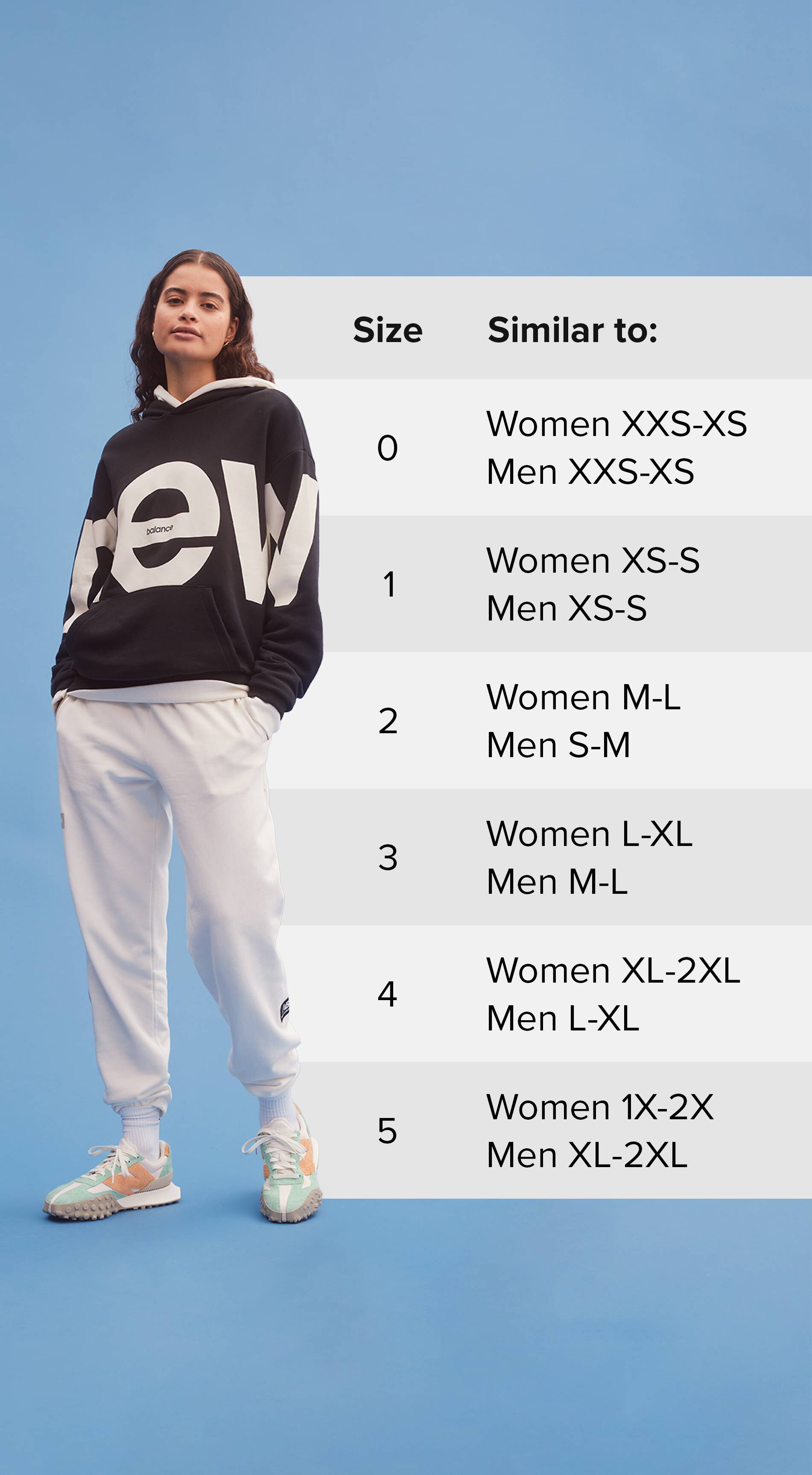 New balance 2024 unisex size chart